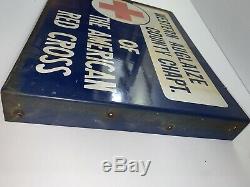 14 Rare Vintage Original American Red Cross Double Sided Porcelain Adv. Sign
