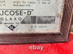1900's Rare Vintage GLUCOSE-D GLAXO Advertisement Litho Tin Box Sign Framed