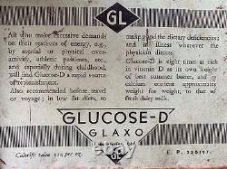 1900's Rare Vintage GLUCOSE-D GLAXO Advertisement Litho Tin Box Sign Framed