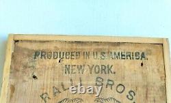 1910s Vintage Ralli Brothers Monogram Advertising Wooden Sign Board USA Rare