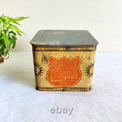 1920 Vintage Sun Brand S Naraen & Co Saffron Advertising Tin Box Spain Rare T431