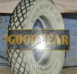 1920's Old Vintage Rare Goodyear Tire Ad Porcelain Enamel Sign Board Collectible