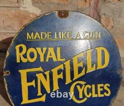 1920's Old Vintage Rare Royal Enfield Motor Cycles Porcelain Enamel Sign Board