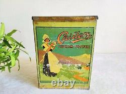 1920s Vintage Caillers Cream Toffee Advertising Litho Tin Box Rare TB1681