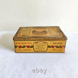 1920s Vintage Karsandas Ludha Three Moon Saffron Advertising Tin Box Rare T689