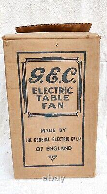 1920s Vintage Old Gec Electric Table Fan Cardboard Box Advertising Rare England