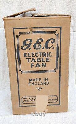 1920s Vintage Old Gec Electric Table Fan Cardboard Box Advertising Rare England