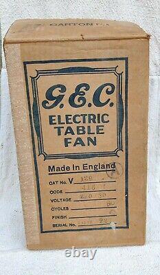 1920s Vintage Old Gec Electric Table Fan Cardboard Box Advertising Rare England