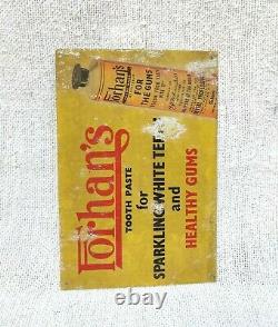1920s Vintage Rare Advertising R. J. Forhan's Tooth Paste Tin Sign New York USA