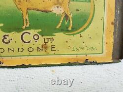 1920s Vintage Rare Batger Co The Jersey Caramel Estd 1748 Paper On Tin Sign