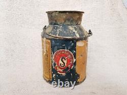 1920s Vintage Rare City Works Stratford London Enamel Tin With Original Enamel