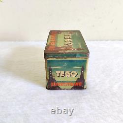 1920s Vintage Tego Zundsteine Lighter Flints Advertising Litho Tin Box Rare T352