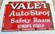 1920s Vintage Valet Auto Strop Safety Razor Enamel Sign Rare Advertisement USA