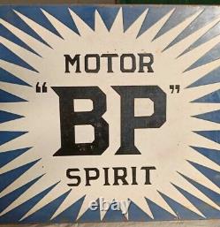 1930's Old Antique Vintage Rare BP Spirit Motor Oil Porcelain Enamel Sign Board