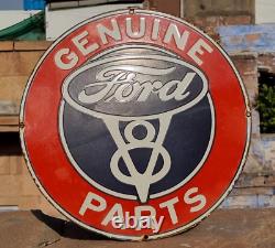 1930's Old Antique Vintage Rare Genuine Ford Parts Porcelain Enamel Sign Board