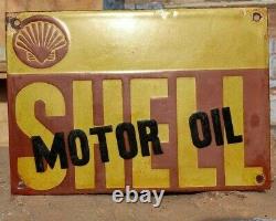 1930's Old Antique Vintage Very Rare Shell Motor Oil Porcelain Enamel Sign Board