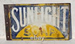 1930's Rare Vintage Old Sunlight Soap Ad Porcelain Enamel Sign Board England