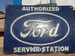 1930's Vintage Old Rare Ford Service Porcelain Enamel Sign Board, Collectible