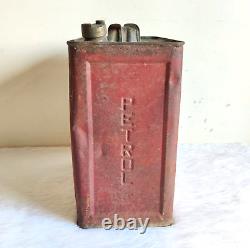 1930s Vintage Caltex Petrol Tin Can Automobile Collectible Rare Decorative TI637