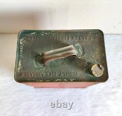 1930s Vintage Caltex Petrol Tin Can Brass Cap Automobile Collectible Rare TI636