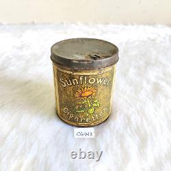 1930s Vintage Hignett Bros Sunflower Cigarette Advertising Tin Round Rare CG423