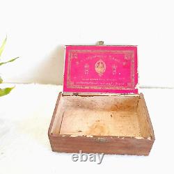 1930s Vintage Lady Lithography Perfume Advertising Wooden Box Rare W85