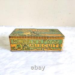 1930s Vintage Mellins Food Biscuits Advertising Tin Rare USA Top Condition TN269