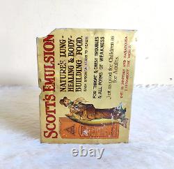 1930s Vintage Scott's Emulsion Advertising Metal Sign Rare Collectible Old TS533