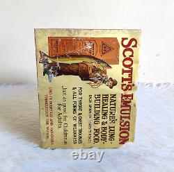 1930s Vintage Scott's Emulsion Advertising Metal Sign Rare Collectible Old TS533
