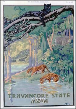 1935 RARE Original vintage Advertising Print TRAVANCORE STATE INDIA K Nixon 