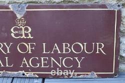 1936 EDWARD VIII Genuine RARE Vintage ENAMEL MINISTRY OF LABOUR AGENCY SIGN