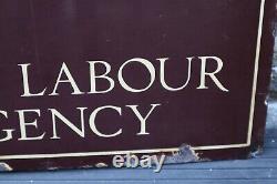 1936 EDWARD VIII Genuine RARE Vintage ENAMEL MINISTRY OF LABOUR AGENCY SIGN