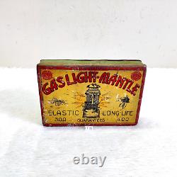 1940 Vintage Gas Light Mantle Advertising Litho Tin Box Old Rare Collectible T39