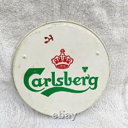 1940 Vintage Rare Double Sided Carlsberg Pilsner Breweriana Adv Tin Tray T1074