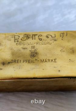 1940 Vintage Three Arrow Mark Original Record Advertising Brass Box Rare Germany