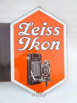 1940's Vintage Rare Zeiss Ikon Camera And Film Ad Porcelain Enamel Sign Germany
