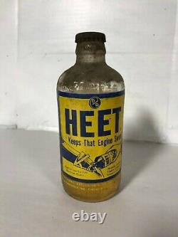 1940s 1950s VINTAGE RARE DEMERT & DOUGHERTY HEET FUEL ADDITIVE GLASS BOTTLE