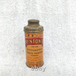 1940s Vintage Dentonic Antiseptic Tooth Powder Tin Can Box Rare Advertisement
