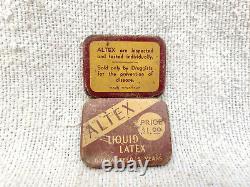 1940s Vintage Early Rare Altex Liquid Latex Condom Advertising Tin Box Canada