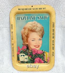 1940s Vintage Hazeline Snow Advertising Litho Tin Beauty Tray England Rare T910