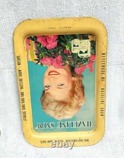 1940s Vintage Hazeline Snow Advertising Litho Tin Beauty Tray England Rare T910