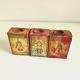 1940s Vintage Lord Krishna Goddess Lithograph Prints Tin Box Rare Old 3 Pcs T332
