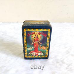 1940s Vintage Oberai & Co. Goddess Laxmi Saffron Advertising Tin Box Rare TN317