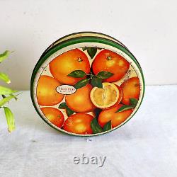 1940s Vintage Oranges Graphics Shalimar Biscuits Advertising Rare Tin Box T179
