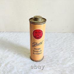 1940s Vintage Pears Rose Talcum Powder Advertising Tin Box England Rare TN967