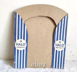 1940s Vintage Unique Die Cut Halo Shampoo Advertising Cardboard Sign Rare CB881