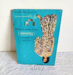 1950 Vintage Lady In Saree Graphics Reslon Advertising Tin Sign Board Rare TS106