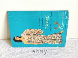 1950 Vintage Lady In Saree Graphics Reslon Advertising Tin Sign Board Rare TS106