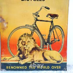 1950 Vintage Phillips Bicycles Advertising Litho Tin Sign Rare Collectible TS433