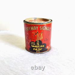 1950s Vintage Railway Signal Brand Varnish Paint Advertising Tin Box Rare TB316